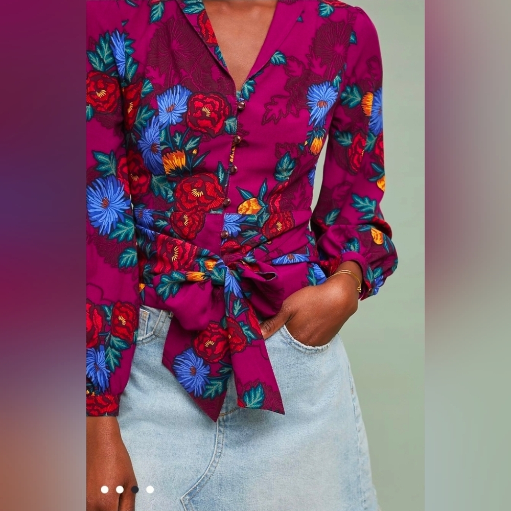 Anthropologie Blouse Long Sleeve Top - Picture 2 of 10